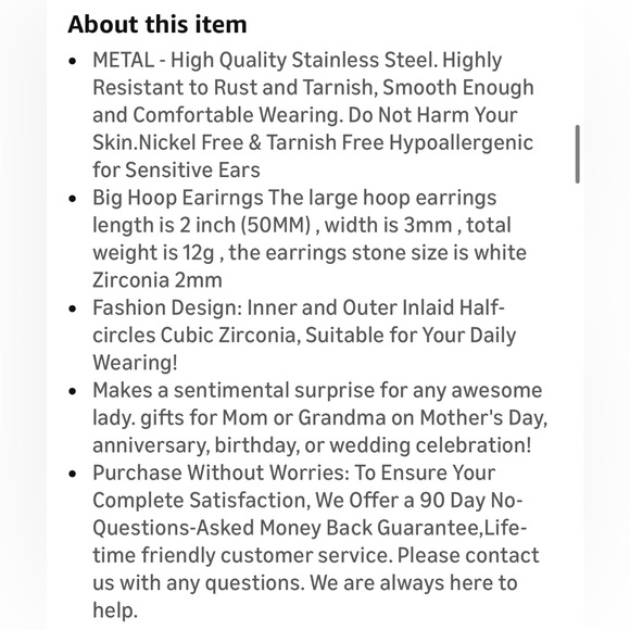 Elegant Black Hoop Earrings - Picture 9 of 9